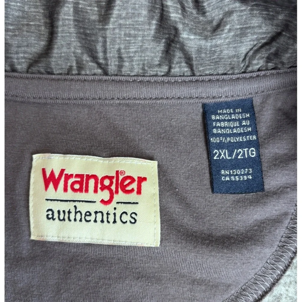 Wrangler Authentics Mens 2XL Gray Sweater Knit Quarter Zip Fleece Pullover